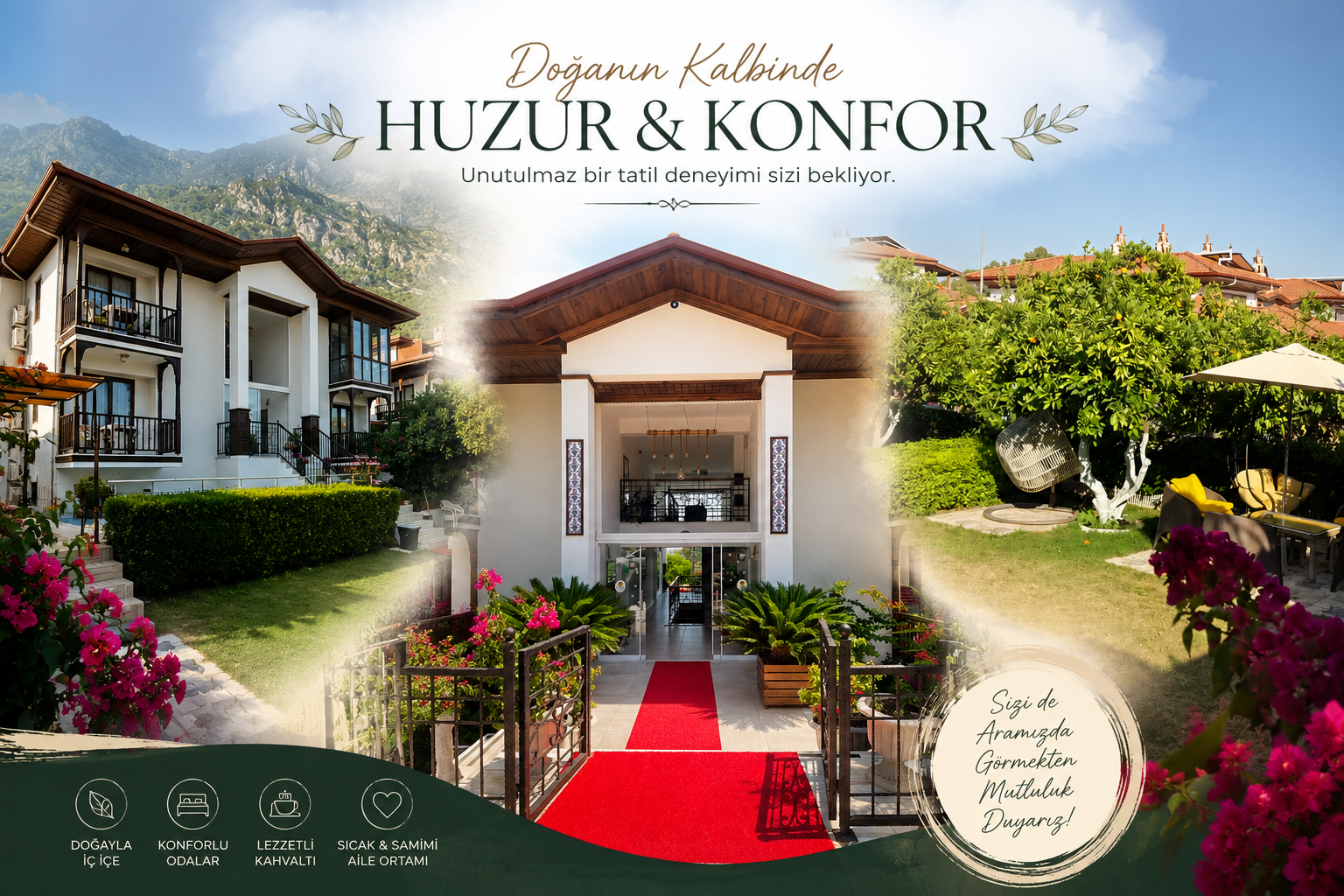 Özgem Apart Hotel — Akyaka tesis panoraması ve çevre manzarası